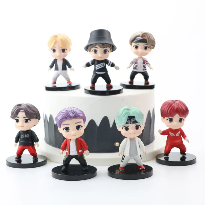 7pcs/set Bangtan Boys Model Toys PVC Figures KPOP Star TOP Group Action Collectible | Игрушки и хобби