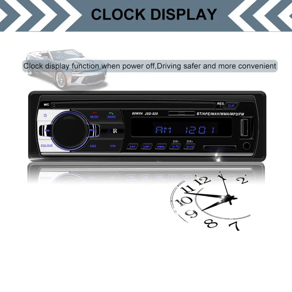 Jsd520 автомобильный Bluetooth Mp3 плееры автомобиль Fm карта Машина Hands-free радио прочный автомобиль радио авто