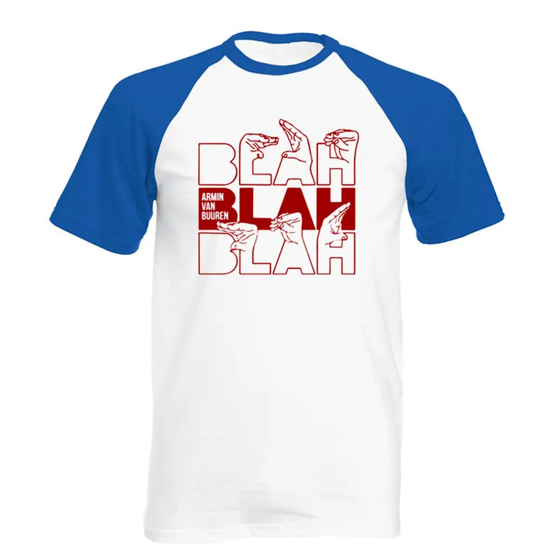 Новинка, летняя футболка ARMIN VAN BUUREN BLAH, футболка для транса, фанатов музыки, классная Повседневная футболка, DJ, Мужская хлопковая футболка с коротким рукавом, комбинированные Топы европейского размера