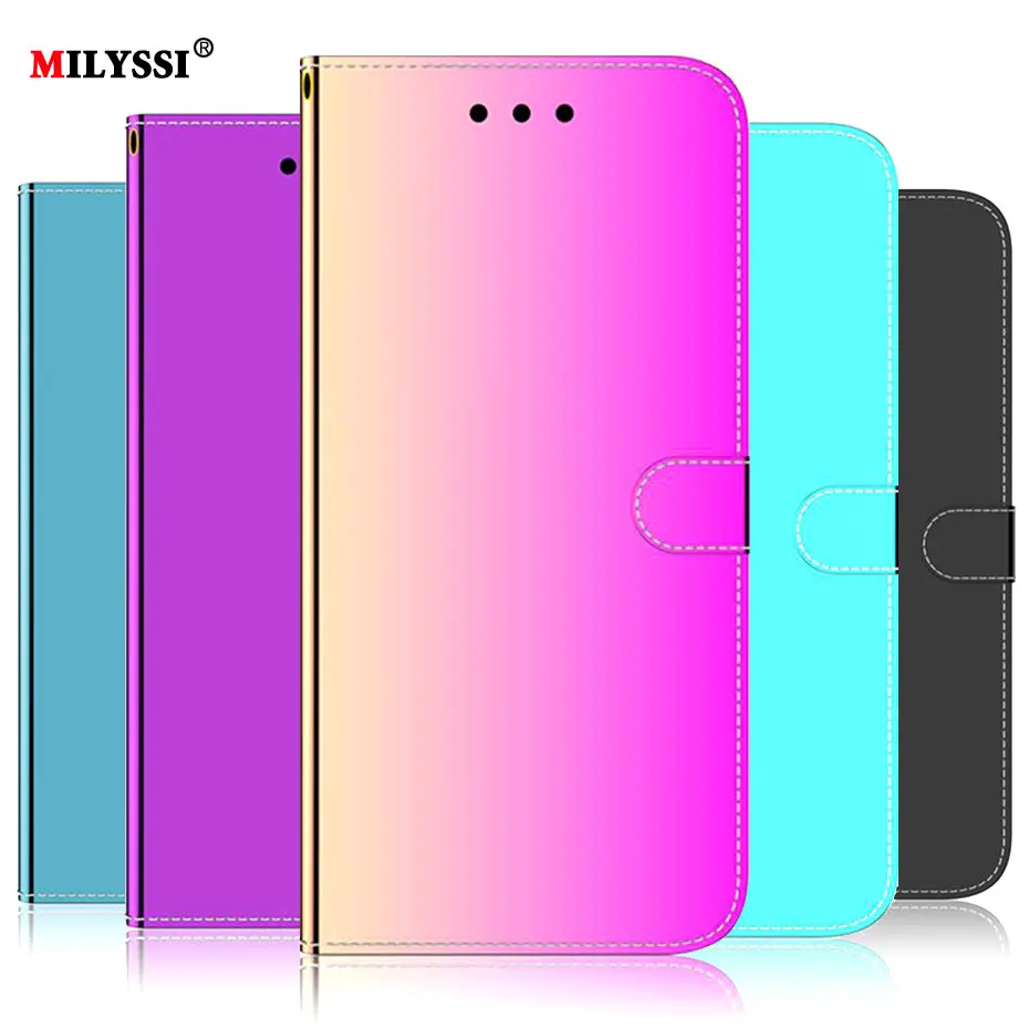 Зеркальный кожаный чехол книжка с гладкой поверхностью для Xiaomi Mi CC9 E Note 10 Pro A3 Redmi 7