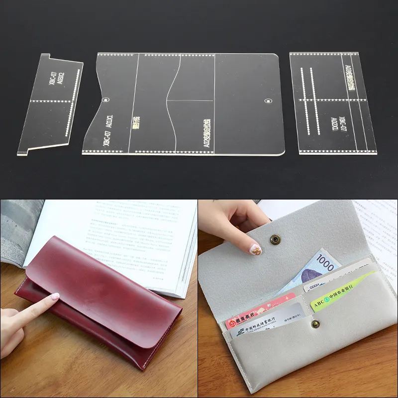 DONYAMY 1Set Acrylic Leather template DIY FOR making Long Purse wallets | Дом и сад