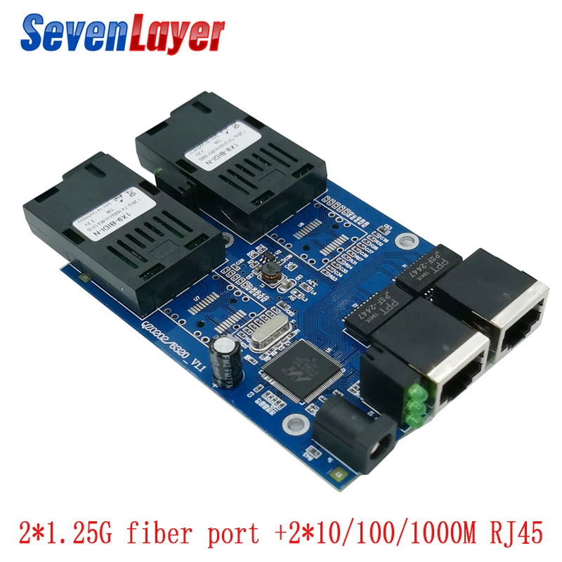 10/100/1000 м волоконный коммутатор 2 RJ45 UTP SC волоконно гигабитный оптический
