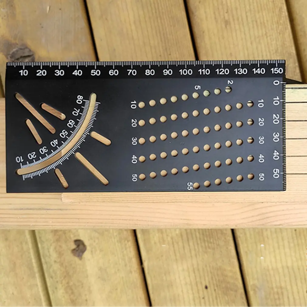 Multi-Function Ruler 45/90 Degree Line Angle Ruler Aluminum Alloy Three-Dimensional Wood Ruler Stop Type Ruler Drop Shipping