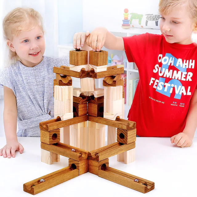 

Children wooden marbles building blocks Kids ball cube evolution blocks Baby Learning educational toys 3Y+