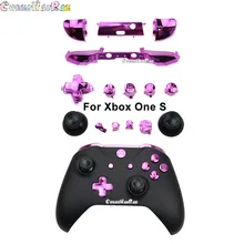 1 conjunto 19 cor sólida chapeamento rb lb amortecedor rt lt gatilho botões mod kit para microsoft xbox um s fino controlador analógico vara dpad