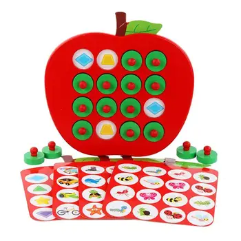 

Early Education Kids Wooden 3D Puzzle Toys Apple Memory Matching Chess Game Family Casual Games Puzzle Interactive Children Toy