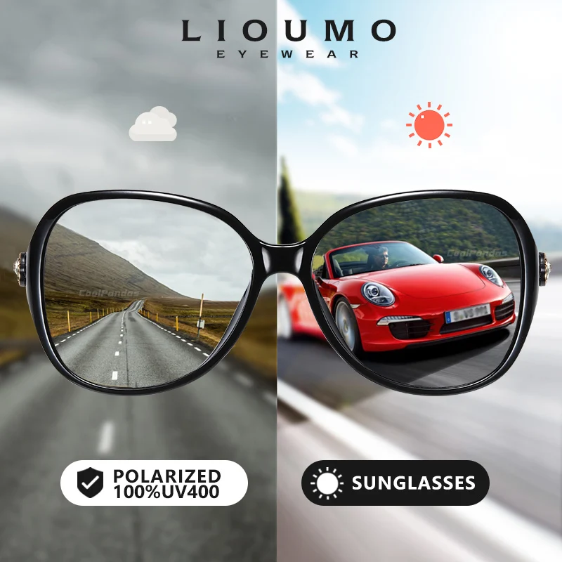 Очки солнцезащитные LIOUMO женские фотохромные брендовые дизайнерские