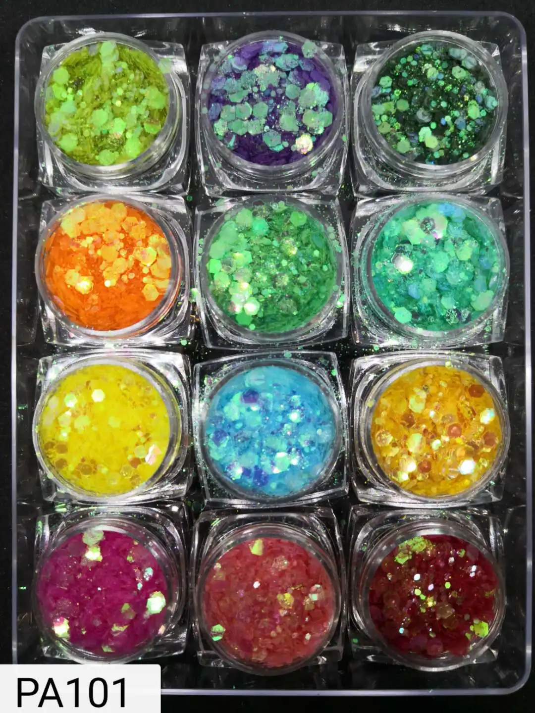 12 коробок/набор лазерный блеск Holo шестигранные блестки мульти-стиль 0,2-3 мм блестки звезда супер вспышка блестки 12 цветов Набор для ногтей