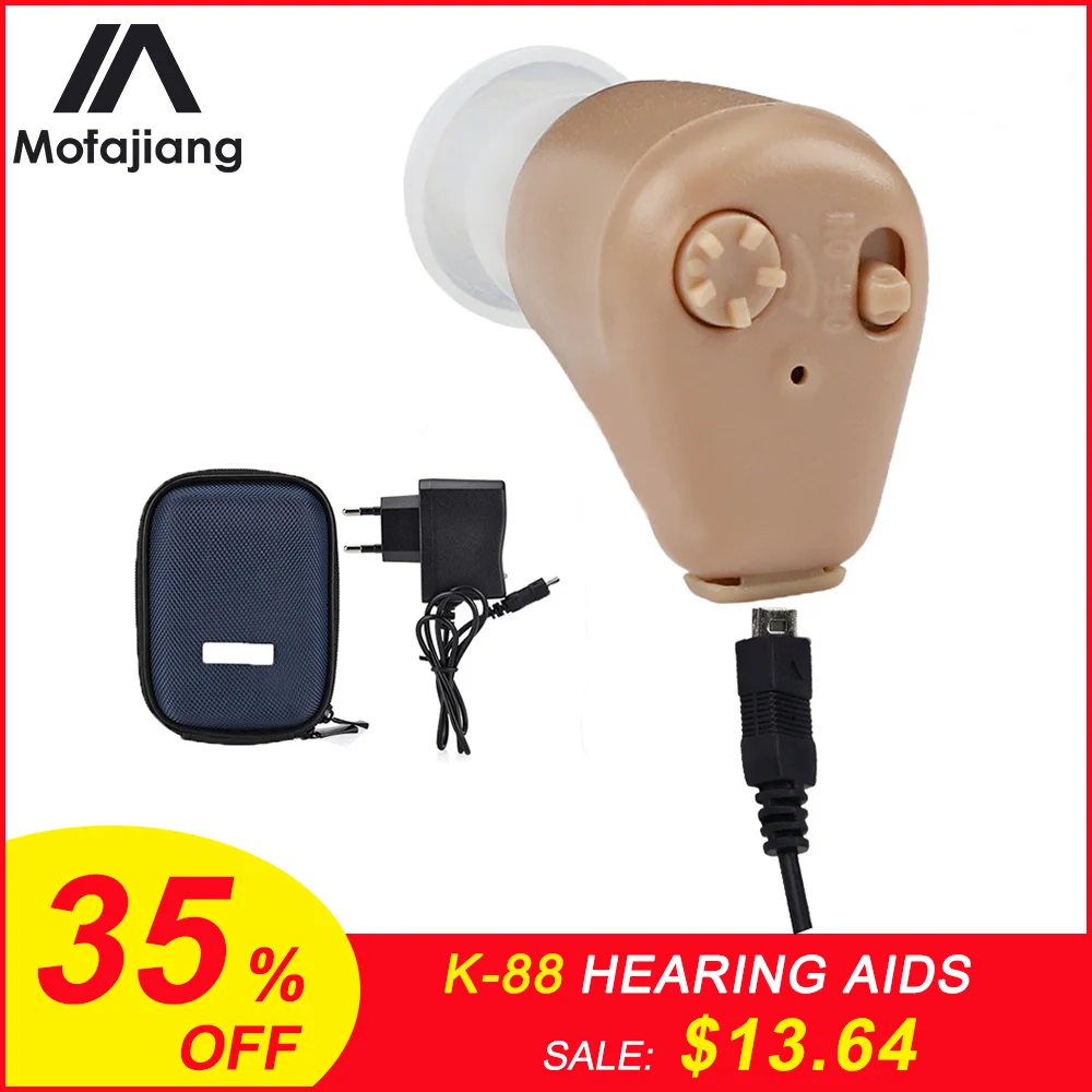 

Hearing Aid Rechargeable Mini Invisible Sound Amplifier Volume Adjustable Wireless Hearing Aids Device Ear Care Tool