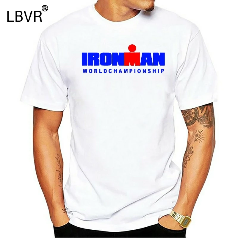 Ironman футболка для чемпионата мира по триатлону черно-белая мужская Бесплатная