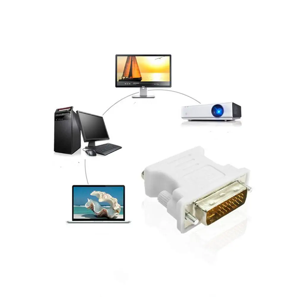 1080P DVI i 24 + 5 В VGA кабель Мужской Женский конвертер видео адаптер переключатель