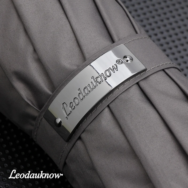 Leodauknow ветростойкий 3 складной автоматический зонт авто роскошный большой Ветрозащитный зонты для мужчин дождь черное покрытие 10 к