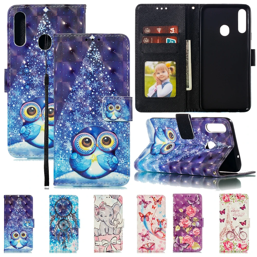 Кожаный чехол для samsung A10S A20S M30S A90, роскошный 3D кошелек с бабочкой, Магнитный чехол для samsung Galaxy A10S A20S A90, откидной Чехол