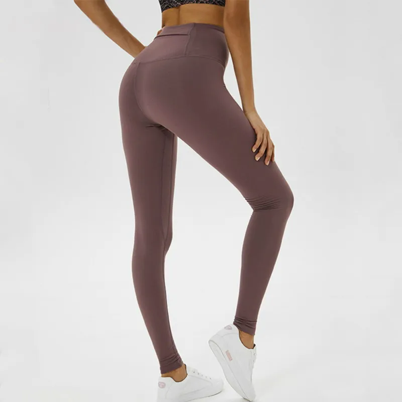 

Full Length Version Soft Nylon Sports Pant Gym Fitness Tights Women Stretchy Squatproof Plain Yoga Pants Training Sport Leggings
