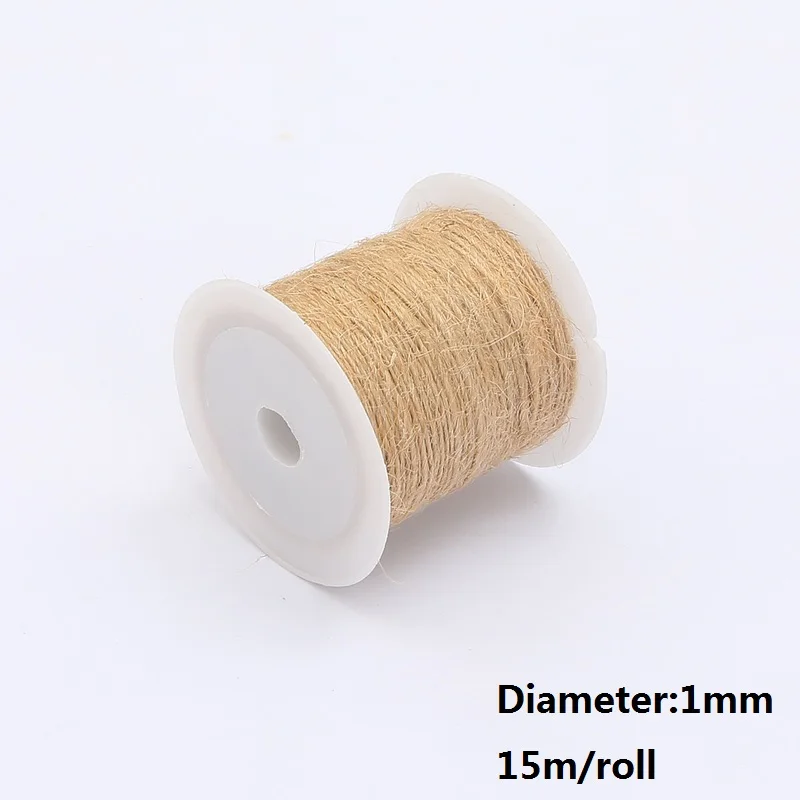 5-15m/roll Natural Jute Twine Burlap String Hemp Rope Party Wedding Gift Wrapping Cords Thread DIY Florists Craft Decoration 