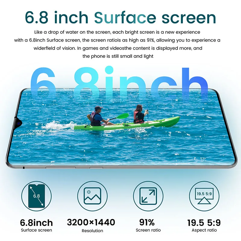 R30 Pro Smartphone 6.8 Inch 16+32MP 5000mAh Full