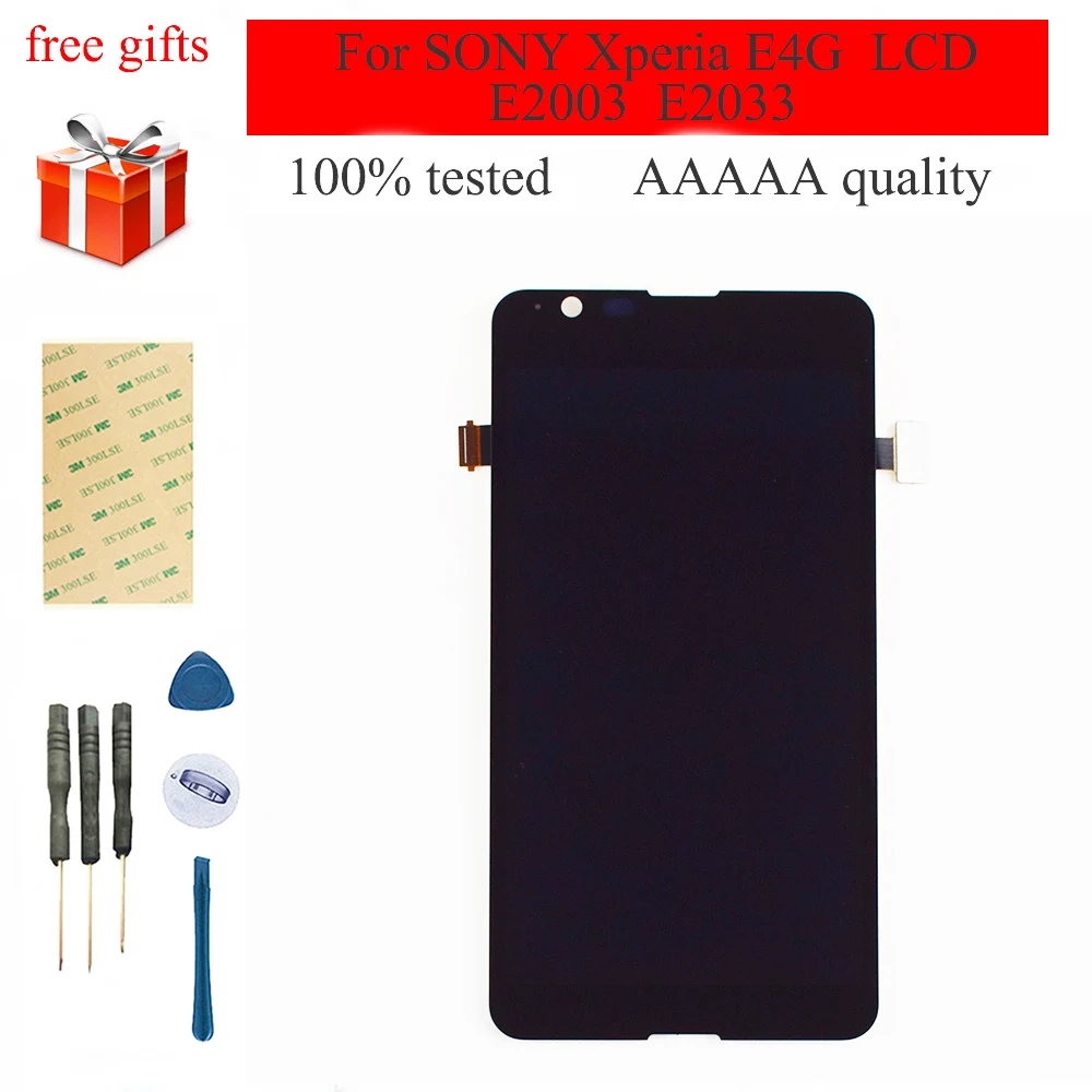 Najtaniej Dla SONY Xperia E4G E2003 E2033 moduł wyświetlacza lcd + dotykowy zespół czujnika ekranu ramki