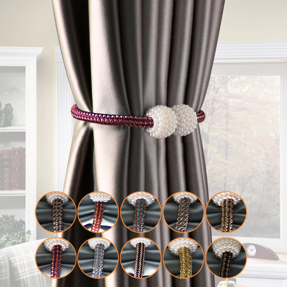 

1pc Pearl Magnetic Curtain Clip Curtain Holders Tieback Buckle Clips Hanging Ball Buckle Tie Back Curtain Accessories Home Decor