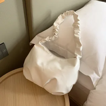 

Soft cloud bag niche dumpling bag female 2020 new fairy all-match underarm bag fold solid color single shoulder bag