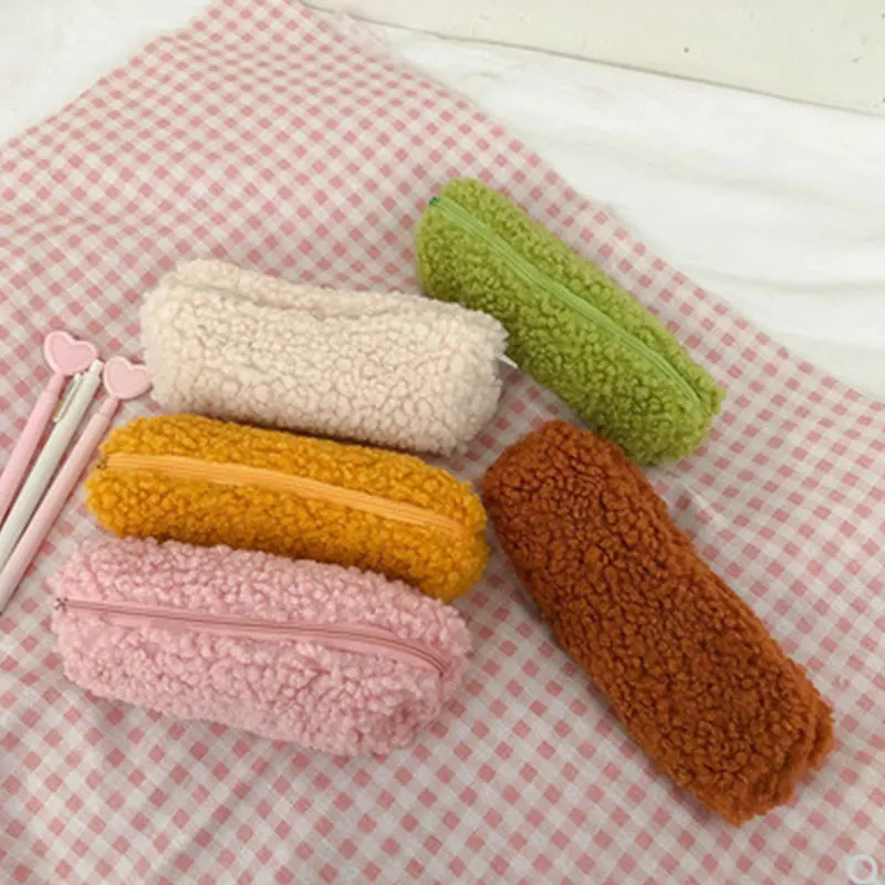 

1PC New Kawaii Cicinnus Soft Fluffy Pencil Bag Plush Pencil Case with Lovely Soft Colors Cute Stationery School Supplies
