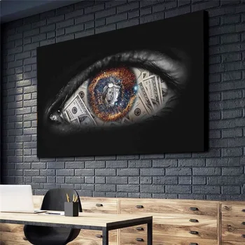 

Wall Pictur Canvas Painting Room Decor The Eye Sees Only Wealth Poster Tableau Decoration Mural Money Pictures Plakaty Na Sciane