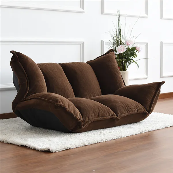 Складной регулируемый пол мебель лежащий футон диван кровать пуф дети шезлонг кресло матрас гостиная кресло мешок - Цвет: Coffee