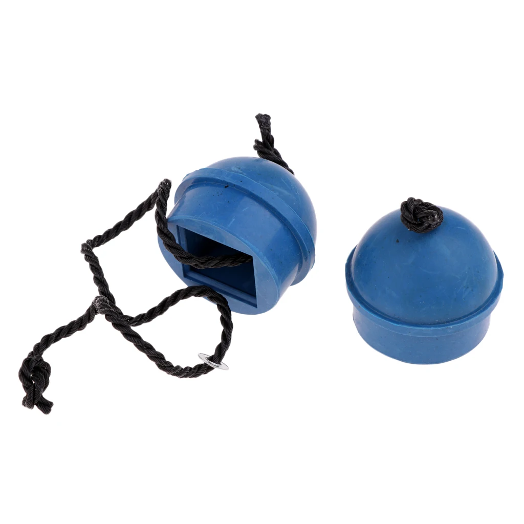 2 Pieces Pool Snooker Billiard Cue Pool Table Chalk Holder Blue Rubber Holder With String Attachment