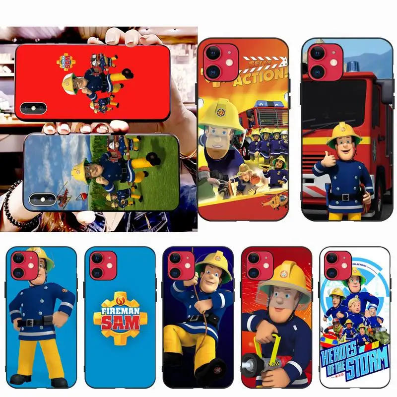 YJZFDYRM Fireman Sam Children Art Black TPU Soft Phone Case for iPhone 11 pro XS MAX 8 7 6 6S Plus X 5S SE 2020 XR case | Мобильные