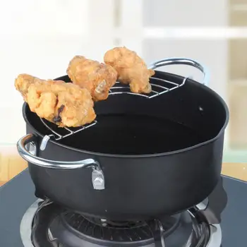 

Tempura Fryer Nonstick Tempura Fryer Pot with Oil Drip Drainer Rack Japanese Deep Fryer Pan