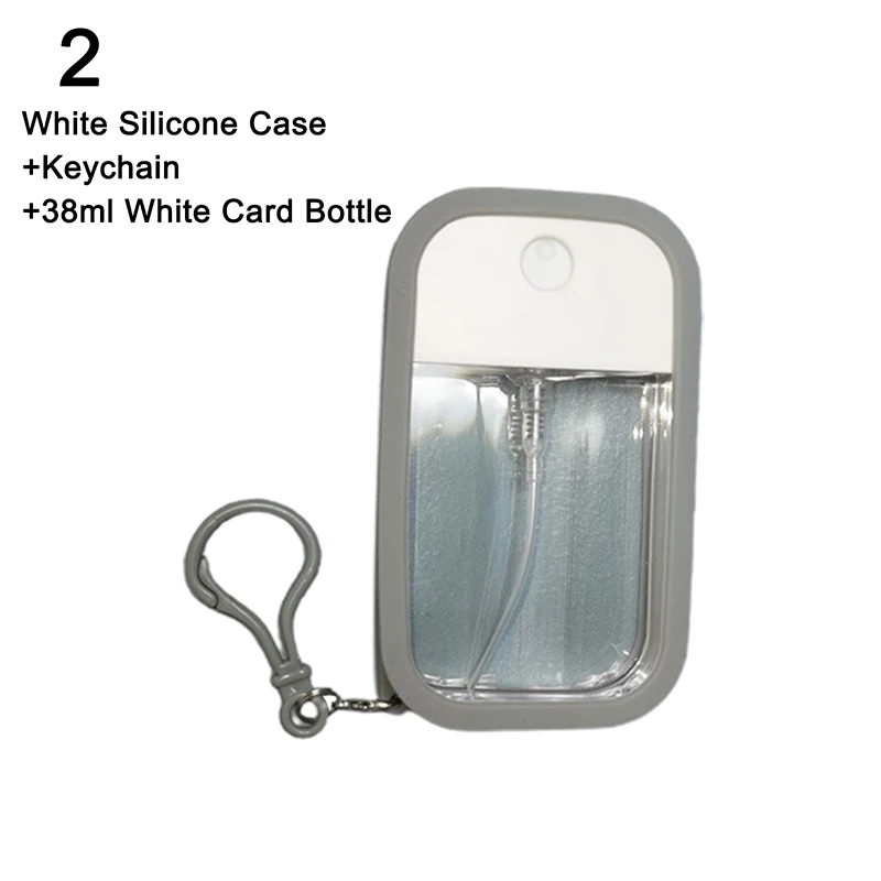 Portable Spray Bottle High Pressure Alcohol Disinfectant 38ML Mist Spray Bottle With Silicone Sleeve And Keychain