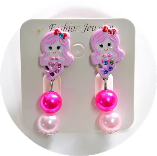 Disney princess girl Микки Маус ушные кукольные аксессуары клипсы кулон ювелирные изделия серьги Минни Замороженные висячие серьги