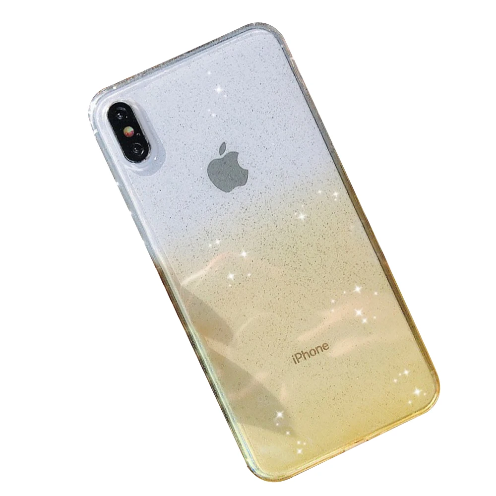 Блестящий Радужный градиентный цветной чехол для iPhone X XR XS 11 Pro Max 8 7 6 6s Plus