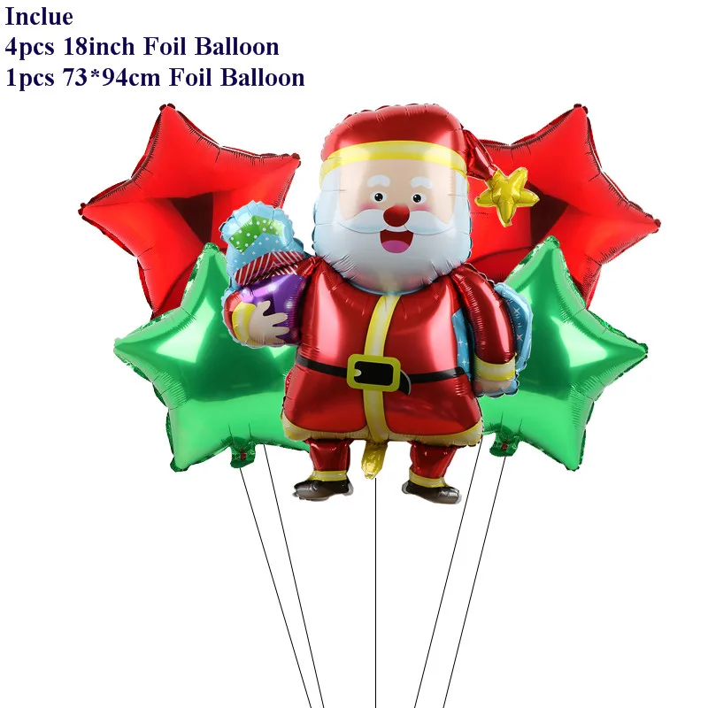 5 шт. украшения для рождественской вечеринки воздушные шары мультфильм Санта Клаус Снеговик фольга воздушные шары с гелием воздушные шарики, детские игрушки поставки - Цвет: Темный хаки