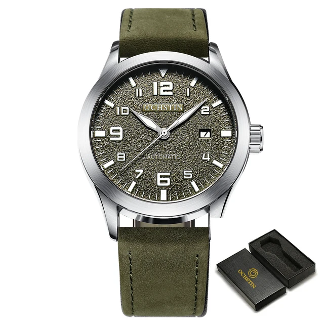 OCHSTIN Men Automatic Mechanical Watch Luxury Casual Dress Military Outdoor Sports Army Mens Wristwatches Waterproof Male Clock 