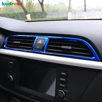 

For Kia Rio 4 X-line 2018 2019 Car styling Center Control Cover Trim Air conditioning Outlet Frame Decoration accessories