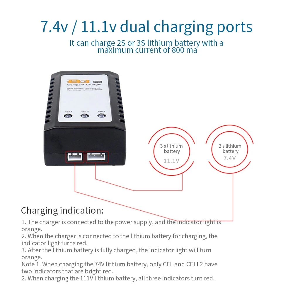 Fast Charge IMAX RC B3 Pro Compact Balance Charger for 2S 3S 7.4V 11.1V Lithium LiPo Battery EU/US Plug Balanced Chargers
