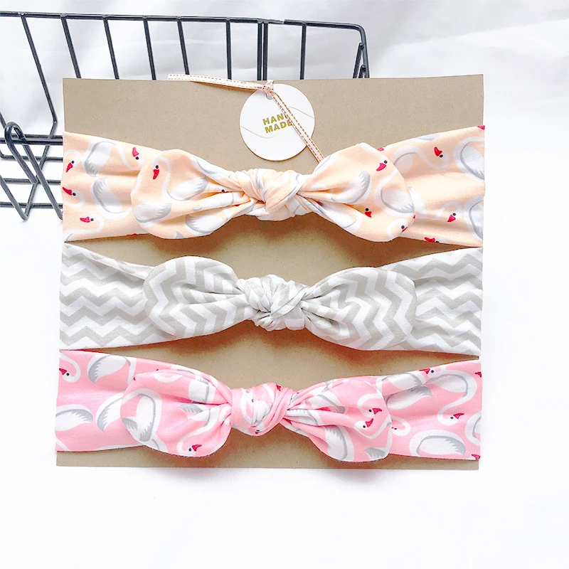 baby accessories clipart 3pcs/lot Dot/stripe/Print Flower Cartoon Bow Elastic Headbands Toddler Turban Hair Band Baby Girl Bows Hair Accessories Baby Accessories discount