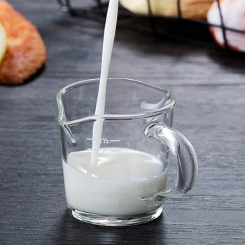 

70ml Heat-resistant Glass Measuring Cup Jigger For Espresso Coffee Double-mouthed Ounce Cup Mini Milk Cup With Scale