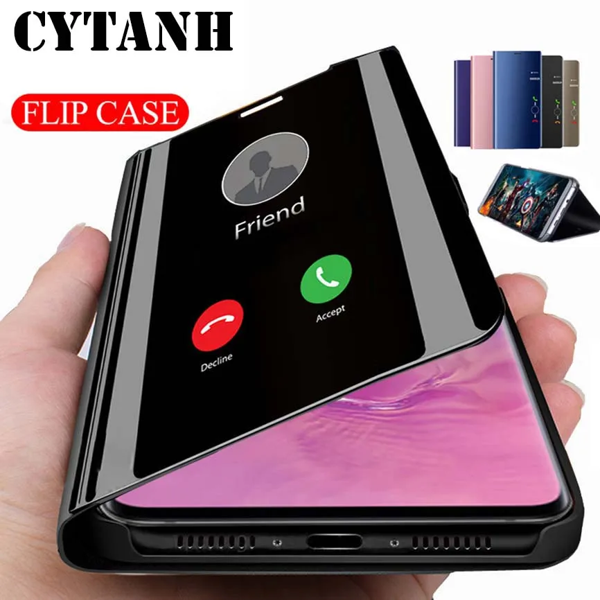 Funda de teléfono con tapa de espejo inteligente para iphone, carcasa de espejo inteligente para iphone 7, 8, X, XR, 11, Por XS, Max, 5, 5S, SE, 6, 6S Plus