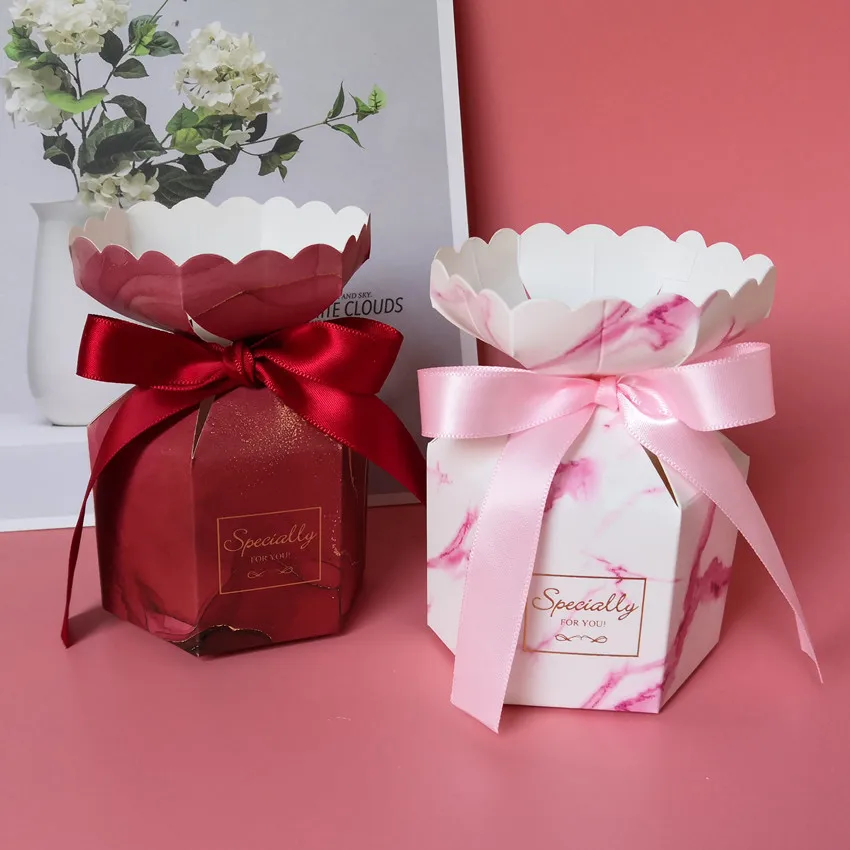 Подарочный пакет, креативная бумажная коробка для конфет с лентой, свадебный подарок и Подарочная коробка для свадьбы, рождественской вечеринки, украшения