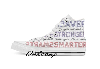 

You are Braver Stronger Smarter Custom Casual High Top lace-up Canvas shoes sneakers Drop shipping