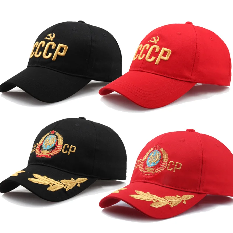 

New Embroidery CCCP USSR Russian Letter Snapback Cap Cotton Baseball Cap for Adult Men Women Dad Hat Garros Drop Shipping