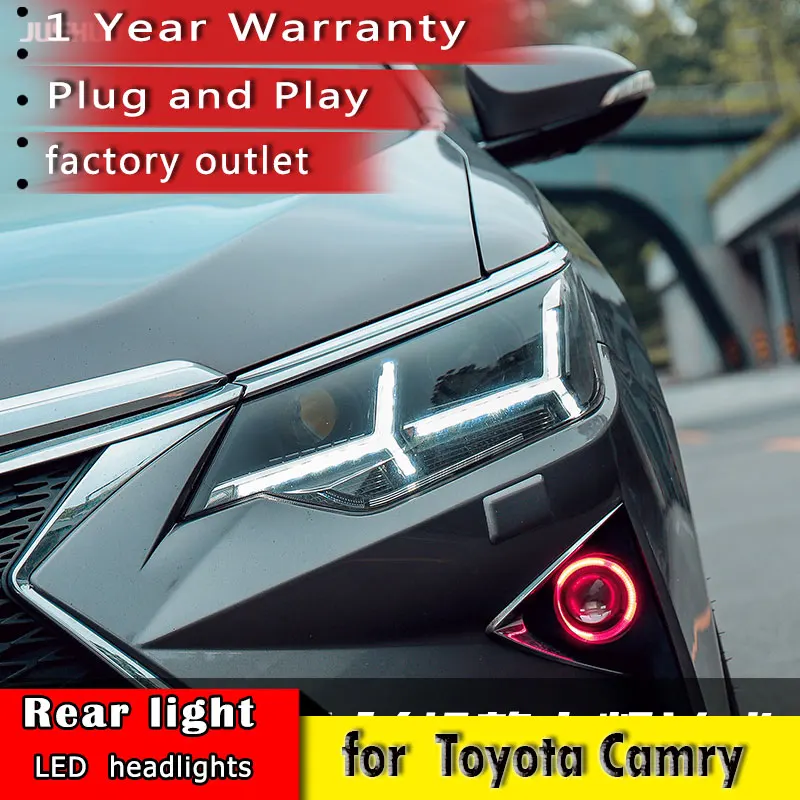 New Car Styling for 2015 2016 Toyota Camry V55 LED Headlight Headlights drl Lens Double Beam H7 HID Xenon | Автомобили и