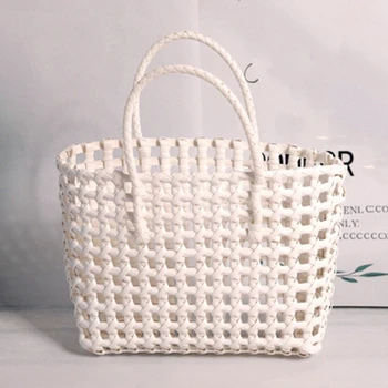 

Large Capacity Straw Bag Hand Woven Bag Portable Female Bag Beach Bag