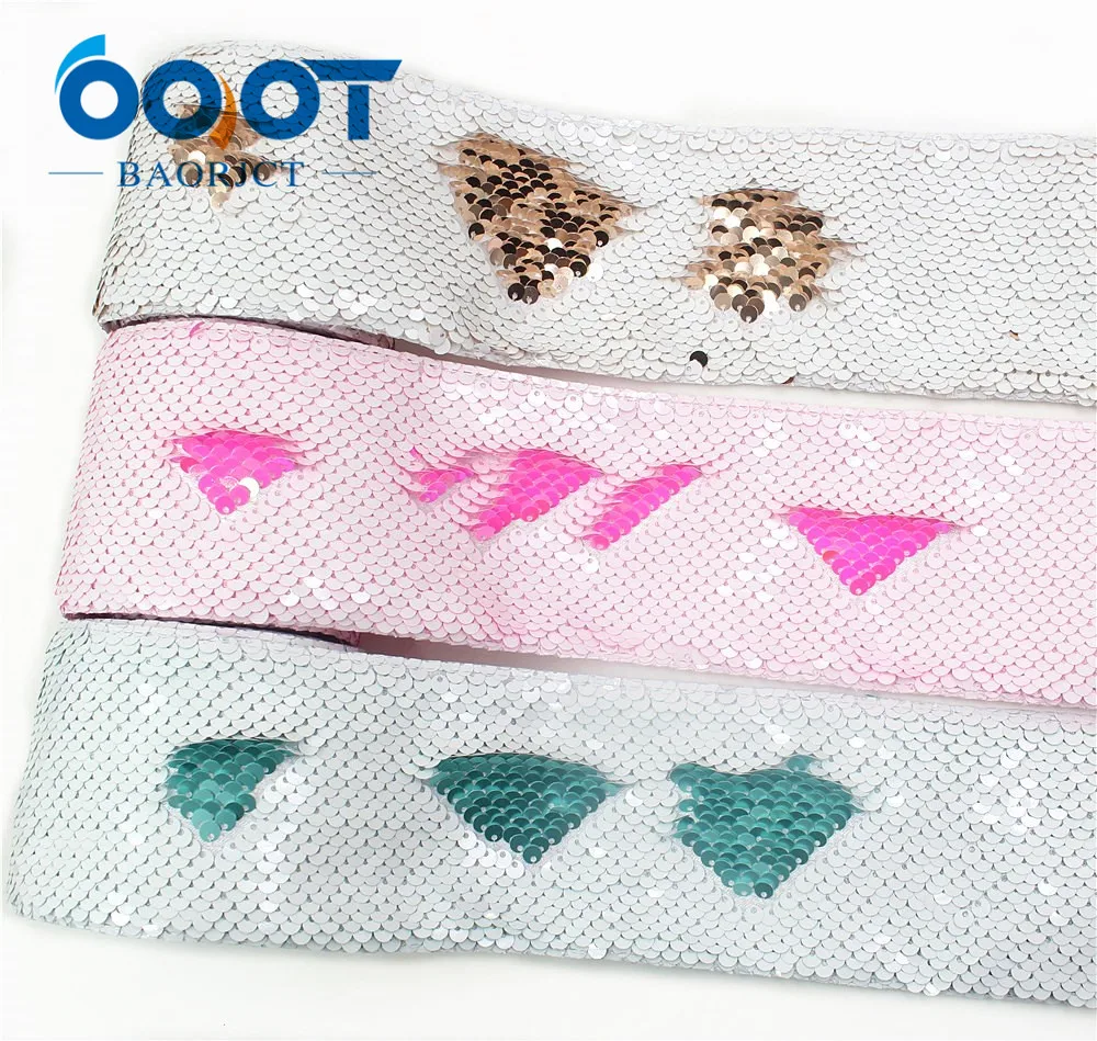 

I-19619-1384,2y solid color reversible sequin Ribbon Shiny Glitter Cartoon 3''Ribbon DIY Handmade Materials Hairbows Accessories