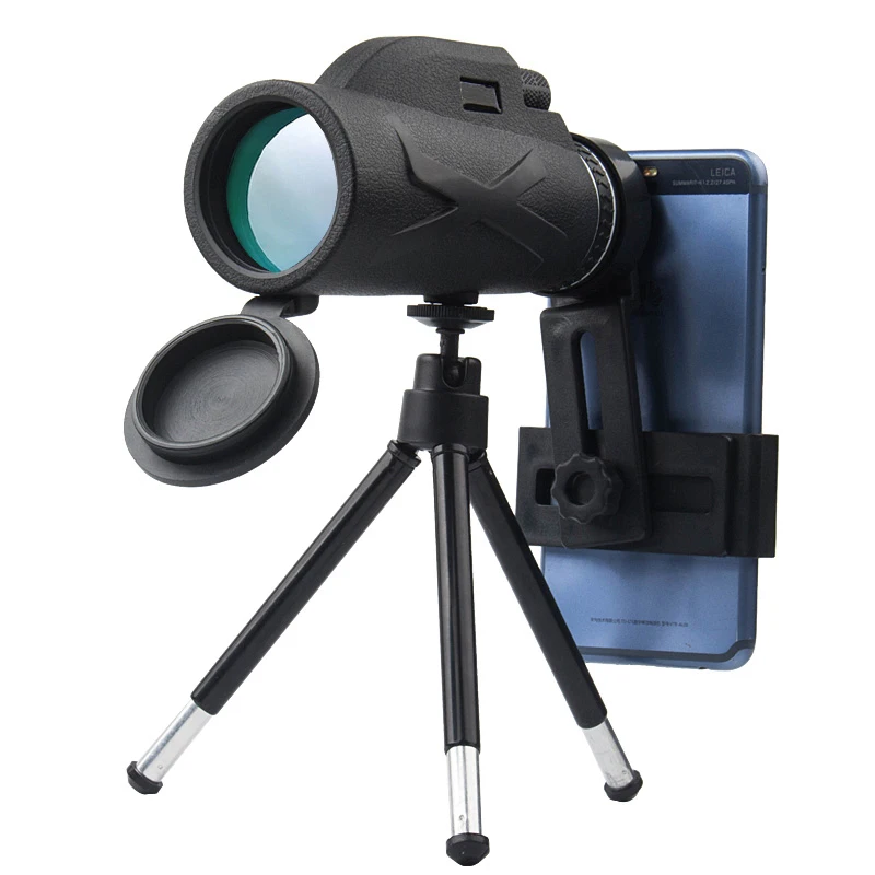 80X100 монокулярный зум портативный Призма BAK4 HD оптический телескоп с зажимом для телефона со штативом для охоты кемпинга Зрительная труба