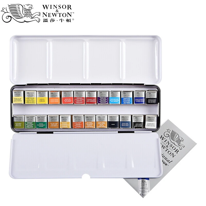Winsor &amp Newton Профессиональный Твердые акварельные краски в наборе 12 Цветов 24 цвета