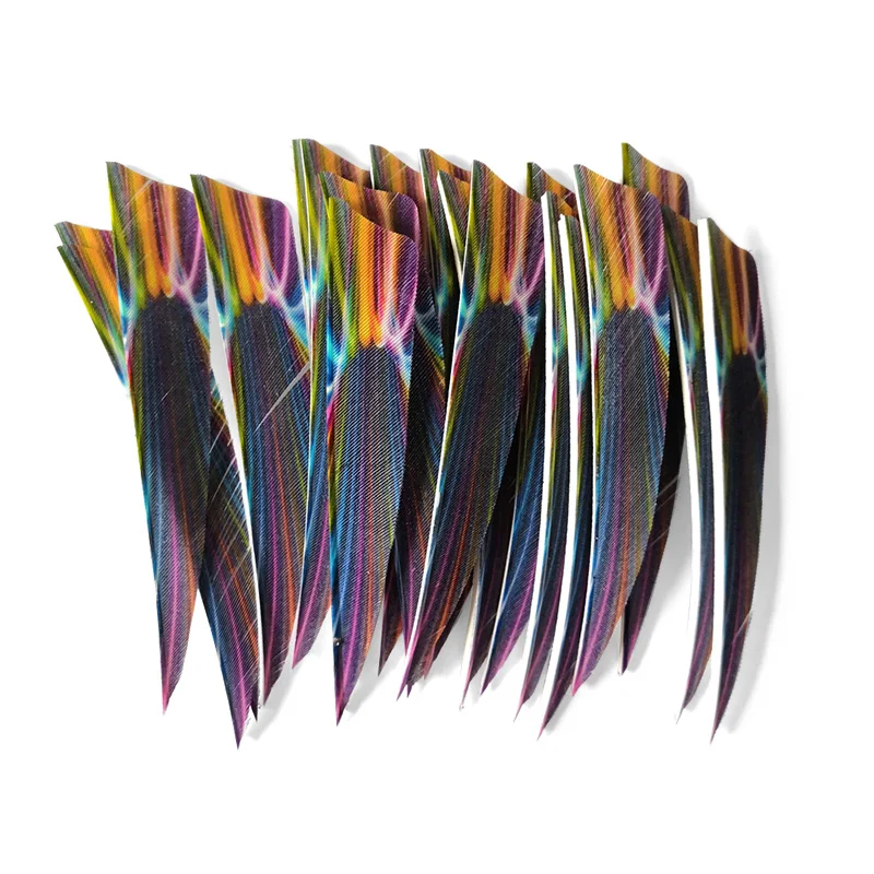 50pcs 4inch Arrow Feathers Natural Turkey Feather Right Wing Corloful Vanes For Bow Hunting Shooting Archery Accessories