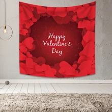 

Happy Valentine's Day Tapestries 3D Romantic Rose Wall Hanging Cloth Blankets Home Wall Background Decor Mandala Bohe Yoga Mat
