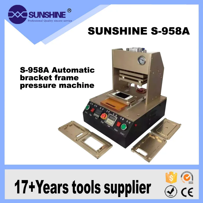 

S-958A Automatic Frame Laminator Hot Pressure Bracket Laminating Machine for iPhone Screen Bezel with 5 Moulds For all iPhone